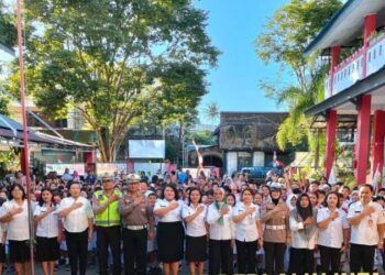 Satuan Lalu Lintas Polresta Manado melakukan sosialisasi di SD Negeri 02 Manado, Rabu (26/7/2023).