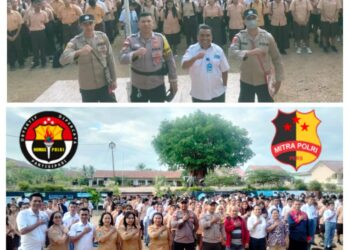 Pasukan DOBRAK Polsek Lobalain yang dipimpin langsung oleh Kapolsek Lobalain, IPDA. I Gede Putu Parwata, S.H melakukan sosialisasi di beberapa titik sekolah melalui program *Dobrak Go To School* Polsek Lobalain.