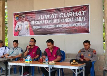 Polres Bangka Barat menggelar program Jumat Curhat di Warung kopi Keluarga Kecamatan Mentok Kabupaten Bangka Barat, Jumat (28/07/2023).