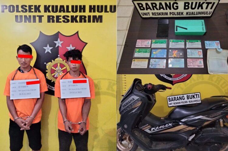 2 pelaku curas (pencurian dengan kekerasan) asal Kabupaten Asahan ditangkap Tim Reskrim Polsek Kualuh Hulu, Minggu (30/07/2023).
