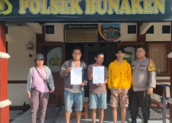 Bhabinkamtibmas Polsek Bunaken Polresta Manado melaksanakan mediasi kasus pengancaman yang terjadi di Kelurahan Molas Kecamatan Bunaken, Senin (31/7/2023).