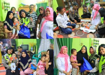 Polres Labuhanbatu menggelar kegiatan peduli di kediaman anak-anak yang mengidap stunting di Jl. Martinus Lubis, Rantau Prapat, Kabupaten Labuhanbatu, Sabtu (05/08/2023).