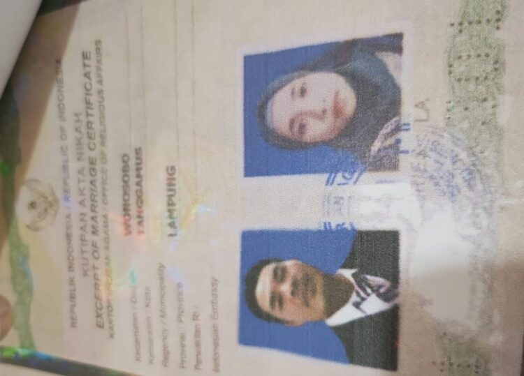 Akta Nikah Diduga palsu milik Kepala Desa Kejadian Kecamatan Wonosobo Tanggamus