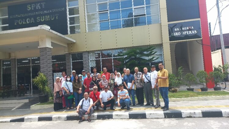 50 Pemilik kavling Lahan USU di Desa Durin Tonggal, Kecamatan Pancurbatu, Deliserdang membuat laporan ke Polda Sumut, Sabtu (11/8). (Foto Dok/Warga)