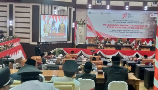 Dewan Perwakilan Rakyat Daerah (DPRD) Kabupaten Ogan Komering Ilir menggelar rapat paripurna XXI masa sidang II mendengarkan pidato kenegaraan Presiden RI