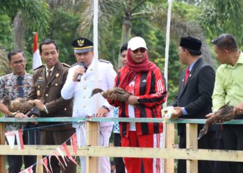 Usai Upacara Peringatan HUT ke-78 Kemerdekaan Republik Indonesia Pemkab Nagan Raya gelar pesta rakyat yang dilaksanakan di Alun-alun Suka Makmue, Kabupaten Nagan Raya, Kamis (17/8/2023).