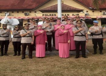 Serah Terima Jabatan Kasat Reskrim Polres Ogan Ilir dari AKP Regan Kusuma Wardani ke AKP Hillal Adi Imawan