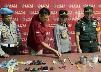 Jajaran Rutan Kelas II A Tuminting Manado dengan Aparat Penegak Hukum (APH) dalam melaksanakan upaya pencegahan dan penaggulangan keamanan ketertiban, pada Senin (21/8/2023) lalu telah dilaksanakan razia gabungan