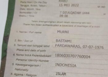 Buku nikah atas nama Murni oknum kepala Pekon kejadian dengan wanita lain