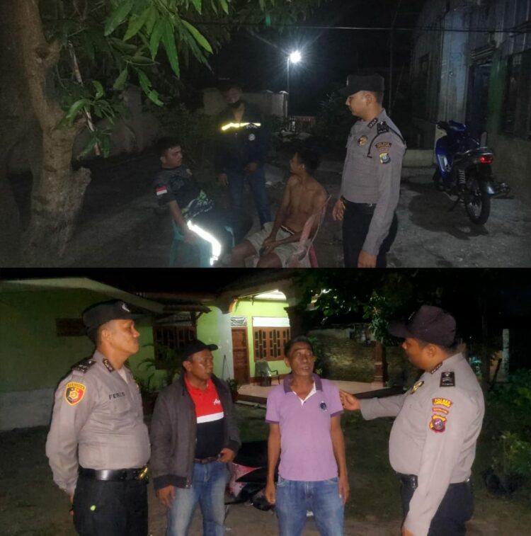 IPDA Sarwedi Manurung bersama anggota berpatroli di daerah yang rawan peredaran narkoba, Jumat (25/08/2023).