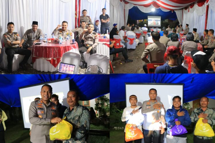 Kapolres Labuhanbatu nonton bareng final piala AFF U- 23 antara Indonesia vs Vietnam dikampung bebas dari narkoba Kelurahan Padang Bulan Rantauprapat, Sabtu (26/8/2023) malam.