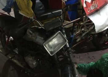 BETOR: Betor yang ditabrak lari oleh pengemudi mobil Ford silver nomor polisi BK 1789 AW di Jalan SM Raja simpang Halat, Minggu (27/8/2023). (Foto Dok/ Polsek Medan Kota)
