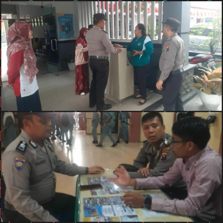 SAMPAIKAN PESAN KAMTIBMAS: Personel Sat Binmas Polrestabes Medan mengunjungi SMK Negeri 9 Medan Jalan Patriot Kelurahan Lalang, Kecamatan Sunggal dan SMK Swasta Raksana di Jalan Gajah Mada Kelurahan Petisah, Kecamatan Medan Petisah untuk menyampaikan pesan Kamtibmas, Rabu (16/8/2023).(Foto Dok/Polrestabes)