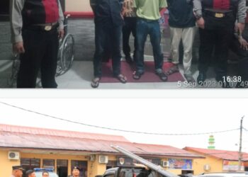 Tim Patroli PRC Polres Labuhanbatu berhasil amankan pelaku pencurian Tiang besi internet di Desa Janji Kec Bilah Barat kab. Labuhanbatu (05/09/2023)