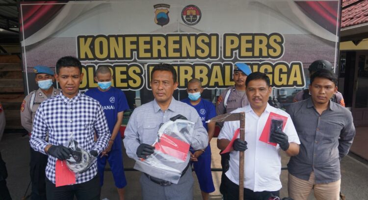 Polres Purbalingga menggelar konferensi pers dua kasus tindak pidana, Kamis (7/9/2023) siang