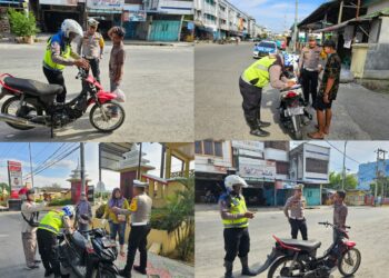 Kasat Lantas Polres Labuhanbatu AKP M. Ainul Yaqin, S.I.K., M.H., langsung terjun ke lapangan melakukan pengawasan personel yang sedang melaksanakan penindakan terhadap pelaku pelanggaran lalu lintas dengan tilang manual.
