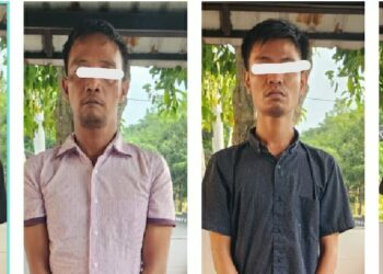 DITANGKAP: Empat sindikat perampok nasabah bank dengan modus pecah kaca ditangkap Tim Gabungan dari Polda Sumut, Minggu (10/9/2023). (Foto Dok/ Polda Sumut)