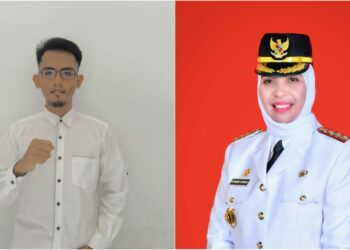Rizki Maulizar Juru Bicara Jaringan Aspirasi Rakyat Aceh (kiri) dan Pj Bupati Nagan Raya (kanan)