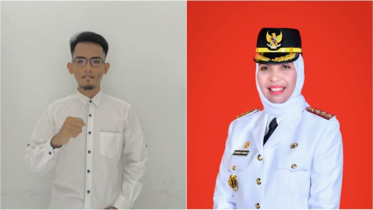 Rizki Maulizar Juru Bicara Jaringan Aspirasi Rakyat Aceh (kiri) dan Pj Bupati Nagan Raya (kanan)