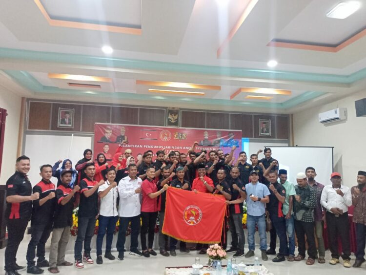 Pelantikan Pengurus Wilayah Jasa Nagan Raya yang digelar dihotel Grand Nagan kawasan jalan Nasional Meulaboh-Tapak Tuan Desa Simpang Peut, kecamatan Kuala