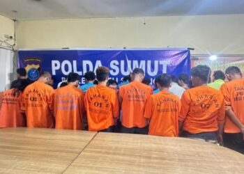 DITANGKAP: Sebanyak 26 orang berhasil ditangkap saat mengungkap 18 kasus narkoba oleh Polresta Deliserdang. (Foto Dok/ Polresta DS)