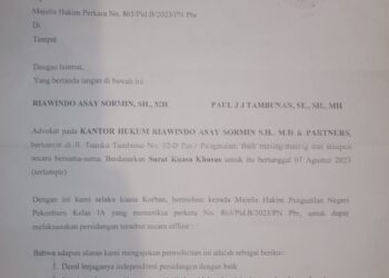 Surat permohonan dilayangkan ke Pengadilan Negeri (PN) Pekanbaru hari ini, Selasa (26/9/2023) oleh Pengacara Yemima Hutagalung, Riawindo Asay Sormin, SH., MH , Paul J J Tambunan, SE., SH., MH