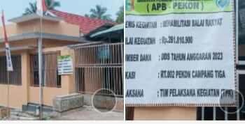 Rehabilitasi balai rakyat Pekon Campang Tiga Kecamatan Kotaagung Kabupaten Tanggamus
