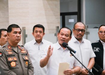 Kasatgas Anti-Mafia Bola Polri Irjen Pol Asep Edi Suheri dalam jumpa pers di Gedung Bareskrim Polri, Jakarta Selatan, Rabu, 27 September 2023.