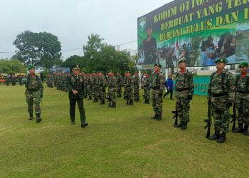 Komandan Kodim 0116/Nagan Raya Letkol Inf Fairuzzabadi, S.H. menjadi inspektur upacara Hari Ulang Tahun (HUT) TNI ke-78 tahun 2023 di Nagan Raya