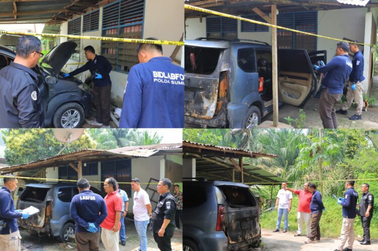 Polres Labuhanbatu bersama Bid Labfor Polda Sumatera Utara lakukan Olah TKP, Minggu (08/10/2023).