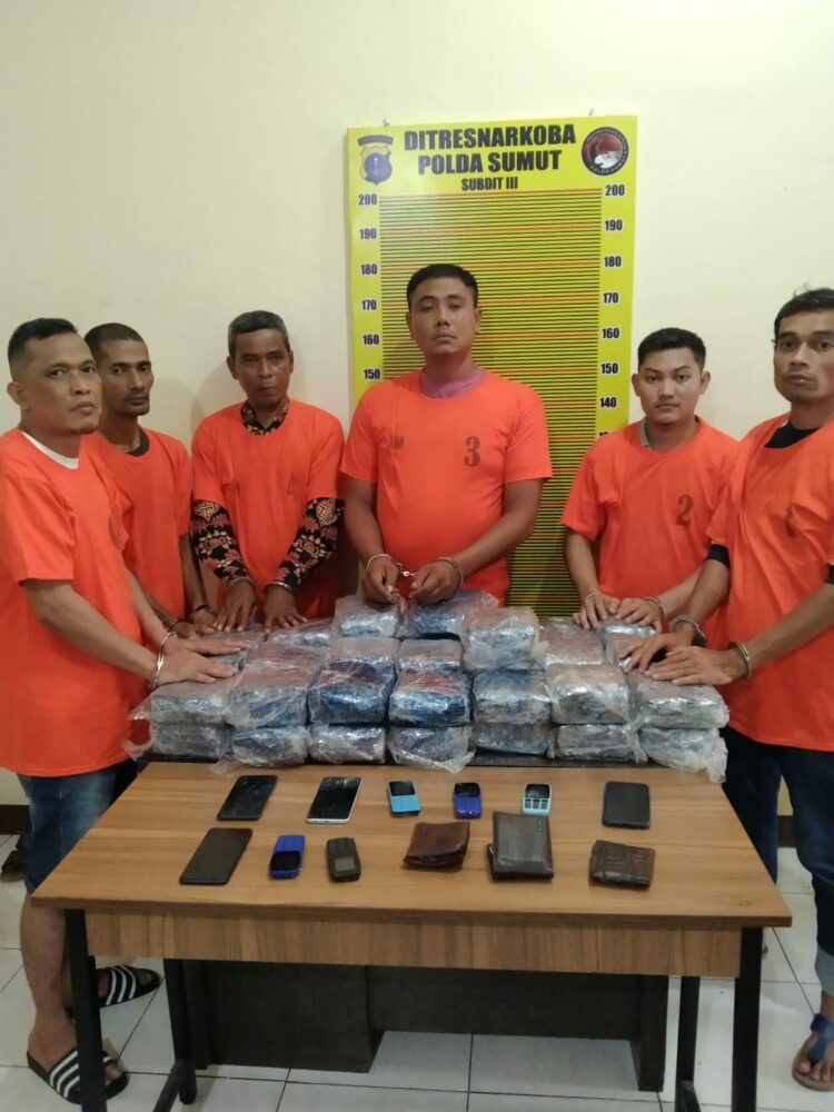DITANGKAP: Polda Sumut berhasil menangkap jaringan narkoba Aceh-Medan-Lampung yang dikendalikan dari lapas. (Foto Dok/ Polda Sumut)