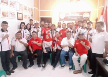 SILATURAHMI: DPW PSI Sumut bersilaturahmi ke Kantor DPD HBB Sumut di Komplek Tritura Poin No. A3A Jalan A.H. Nasution, Harjosari II Kecamatan Medan Amplas, Kota Medan, Senin (16/10/2023). (Foto: Dok/T77)