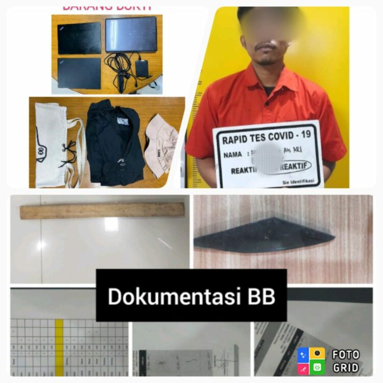 Unit I Sat Reskrim Polres Dumai berhasil membekuk pelaku tindak pidana pencurian dengan pemberatan di PT Pembangunan Dumai berinisial AF (30) beserta barang buktinya (foto : Dok/Polres Dumai)
