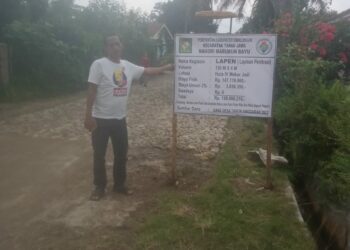 Lokasi Proyek lapisan penetrasi (Lapen) di nagori Marubun Bayu kecamatan Tanah Jawa Kabupaten Simalungun dengan Pagu Anggaran bersumber dari Dana desa
