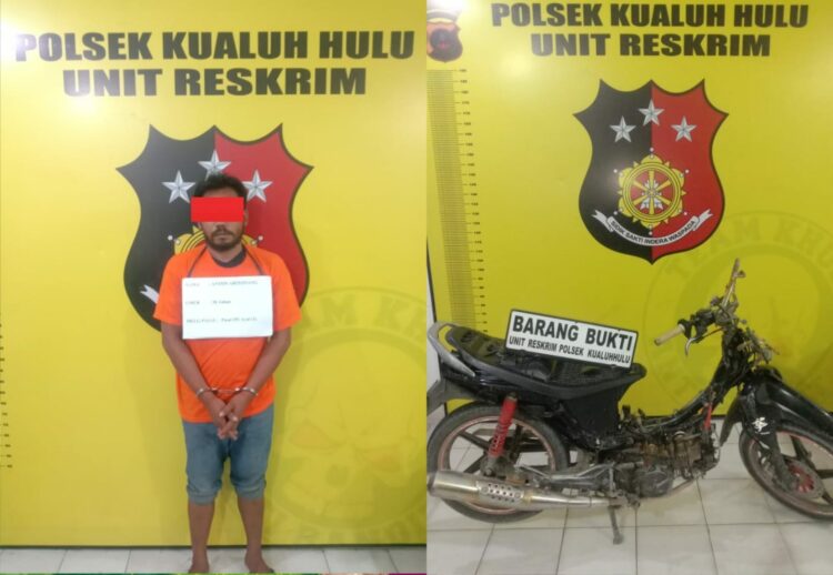 Unit Reskrim Polsek Kualuh Hulu dipimpin Kanit Reskrim Ipda Yuna Hendrawan Gultom SH MH meringkus Anton Aritonang (38) dari kediamannya di perumahan Safira, Dusun Simpang Siranggong, Desa Damuli Pekan, Kecamatan Kualuh Selatan, Kabupaten Labura, pada Kamis (19/10/2023) sekira pukul 09.10 WIB.