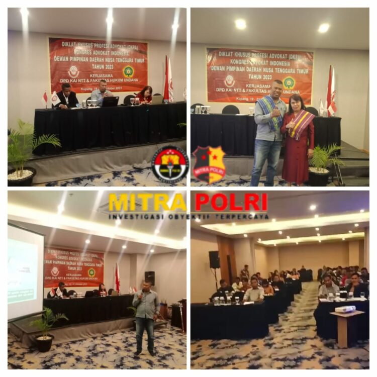Hasbi Pasolo, SH., M.H, di daulat oleh Dewan Perwakilan Daerah (DPD) Kongres Advokad Indonesia (KAI) Provinsi NTT untuk memberikan pembekalan dan sekaligus menyampaikan materi tentang sistem Peradilan Militer kepada calon Advokad, pada hari Jumat, 20 Oktober 2023 lalu bertempat di Hotel Harper Kupang, pukul 14.30 sampai 16.00 WITA.
