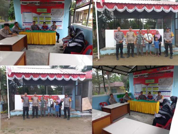 Kegiatan Personel Polsek Merbau Polres Labuhanbatu melaksanakan sosialisasi bahaya narkoba pada program kampung bebas dari narkoba, Senin (23/10/2023).