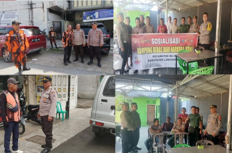 Kegiatan Personel Polsek NA IX-X Polres Labuhanbatu melaksanakan sosialisasi bahaya narkoba, Rabu (25/10/2023).