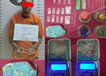 Dedi alias DAW (41) ditangkap oleh Satres Narkoba Polres Labuhanbatu dari teras rumahnya di Gang Limbong, Lingkungan Gang Aman, Kelurahan Padang Bulan, Kecamatan Rantau Utara, Minggu (22/10/2023) pukul 18.30 Wib, karena memiliki dan menyimpan narkotika jenis sabu-sabu.