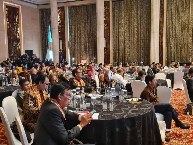 Acara Konferensi Internasional Literasi Keagamaan Lintas Budaya "Martabat Manusia dan Supremasi Hukum untuk Masyarakat yang Damai dan Inklusif" yang digelar di Hotel Kempinski, Senin (13/11/2023).