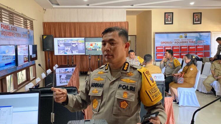 RUANG KONTROL CCTV: Ruang kontrol CCTV canggih dipasang Polda Sumut untuk amankan Aquabike Jetski Danau Toba. (Foto Dok/ Polda Sumut)
