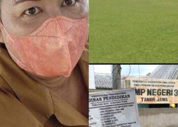 Pahlawati Tampubolon selaku kepala sekolah (kasek) SMP NEGERI 3 Tanah Jawa, kecamatan Tanah Jawa, kabupaten Simalungun