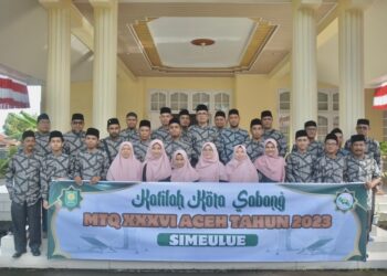 Pj Wali Kota Sabang, Reza Fahlevi melepas para Kafilah Musabaqah Tilawatil Qur'an (MTQ) Kota Sabang, untuk berkompetisi pada MTQ Aceh ke-36 tahun 2023 yang dilaksanakan pada tanggal 26 November-02 Desember 2023 di Kabupaten Simeulue.

Pelepasan para kafilah dan official yang diketuai Plt. Dinas Syariat Islam dan Pendidikan Dayah Kota Sabang Marwan, berlangsung di Pendopo Wali Kota Sabang, Rabu (16/11).