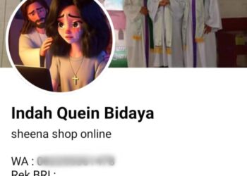 Indah Quein Bidaya (nama akun facebook) diduga pelaku