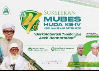 Musyawarah Besar (Mubes) ke IV Himpunan Ulama Dayah Aceh (HUDA) akan dihadiri 300 ulama Dayah pengurus Wilayah Himpunan Ulama Dayah Aceh dari 23 Kabupaten/Kota di Aceh. Mubes yang akan dibuka oleh Pj. Gubernur Aceh Bapak Achmad Marzuki ini akan berlangsung dari Jum’at 1-4 Desember 2023 di Hotel Grand Nanggroe.