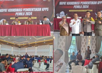 Komisi Pemilihan Umum (KPU) Kabupaten Labura mengadakan rapat koordinasi pembentukan Kelompok Penyelenggara Pemungutan Suara (KPPS) dan petugas ketertiban TPS, yang dilaksanakan di Aula Hotel Shangrilla Ledong Barat, pada Selasa, (05/12/2023), dengan mengundang instansi terkait.