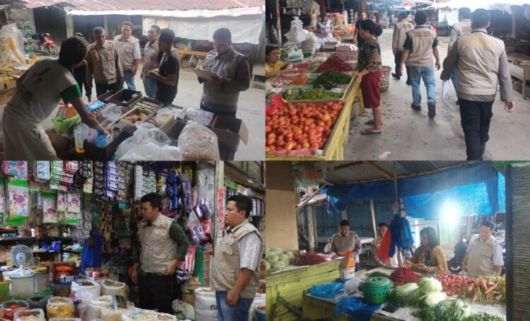 Satgas Pangan Satreskrim Polres Labuhanbatu menggelar inspeksi mendadak (sidak) di sejumlah pasar diwilayah hukum Polres Labuhanbatu meliputi Pasar Glugur Rantauprapat Kabupaten Labuhanbatu dan Pasar Aek Kanopan I Labuhanbatu Utara. Jum’at (15/12/2023).