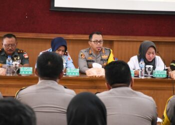 Kapolres Purbalingga AKBP Hendra Irawan dalam rapat koordinasi tingkat Kabupaten Purbalingga, Rabu (20/12/2023)