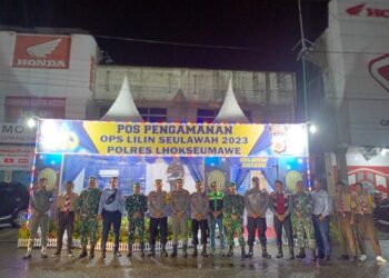 Kodim 0103/Aceh Utara mengikuti Patroli Gabungan pengamanan Natal dan Tahun Baru (Nataru) Minggu malam di Kota Lhokseumawe, (24/12/2023).