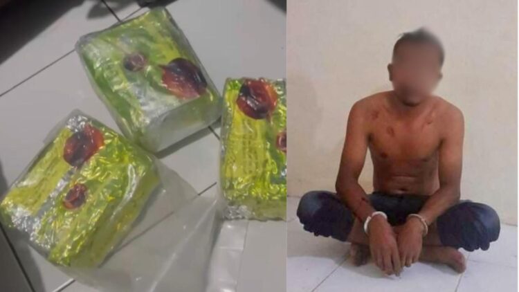 Petugas mengamankan seorang tersangka berinisial MR (30) warga Jakarta. Dari tangan MR, Polisi berhasil mengamankan barang bukti berupa tiga bungkus teh cina diduga Narkoba jenis sabu diduga seberat 3 kilogram. Polisi juga mengamankan alat isap sabu atau bong dan dua handphone genggam merek (nokia) dan (redmi note 12).
